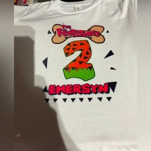 Emersyn name shirt, Flintston birthday shirt, 2nd birthday.